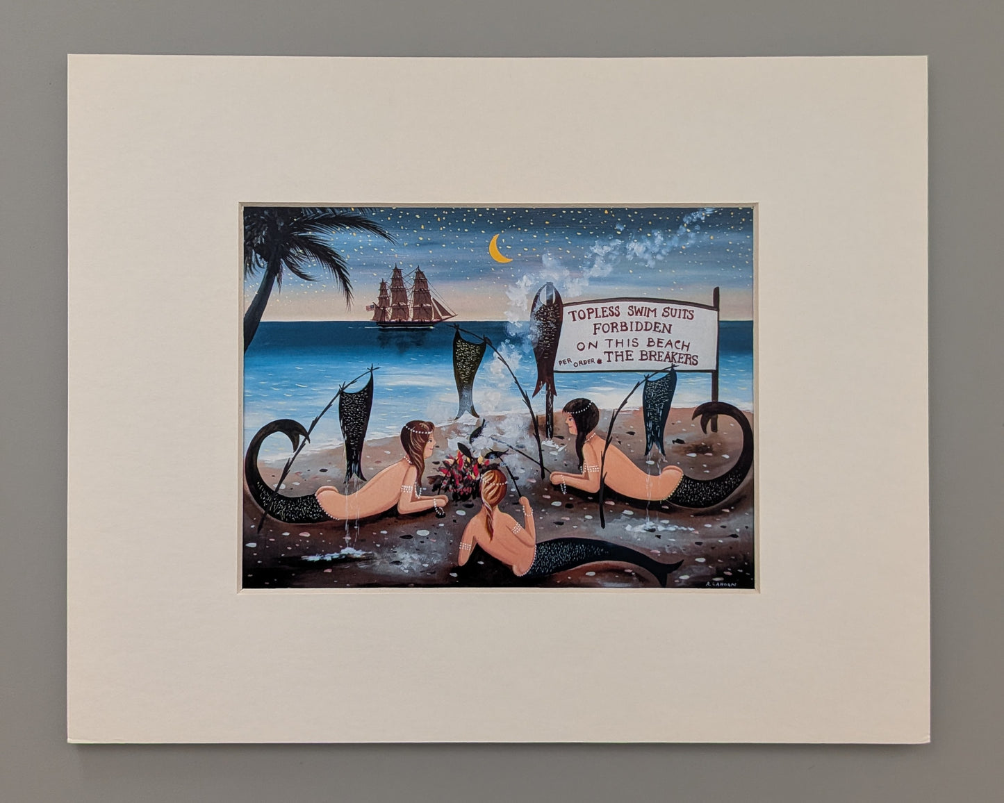 8 x 10 print - Topless Swimsuits Forbidden - Ralph Cahoon