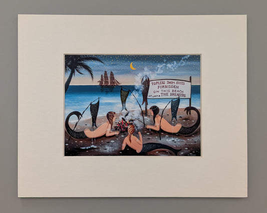8 x 10 print - Topless Swimsuits Forbidden - Ralph Cahoon